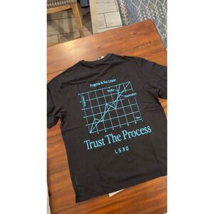 LSKD Trust The Process 2.0 FLXCotton Tee Oversize Black Blue Atoll USST00671 L